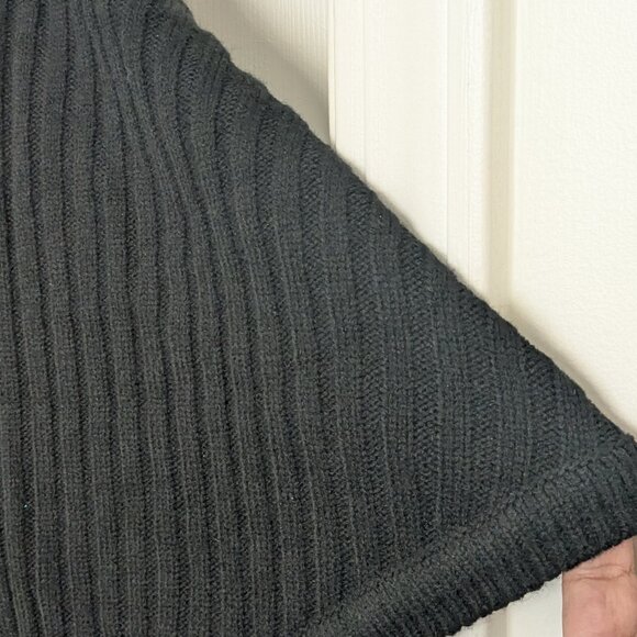 MICHAEL Michael Kors Women's Wide-Rib Button Turtleneck Poncho Black NWT - Picture 4 of 14